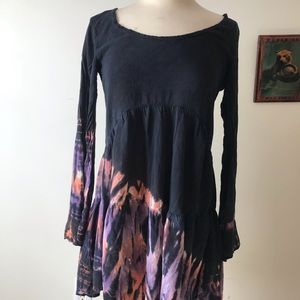 Blu Moon long sleeve uneven baby doll dress